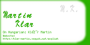 martin klar business card